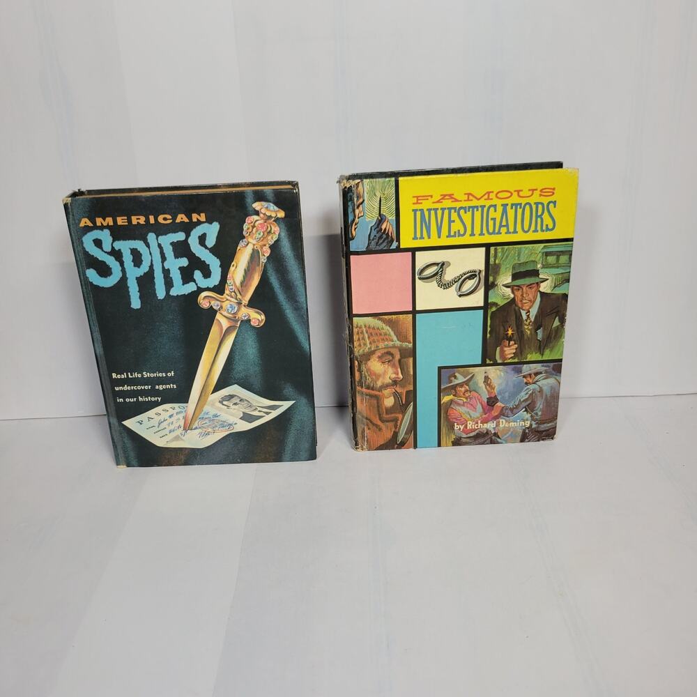 2 Vintage Whitman Books Real Life Stories American Spies Famous/Investigators